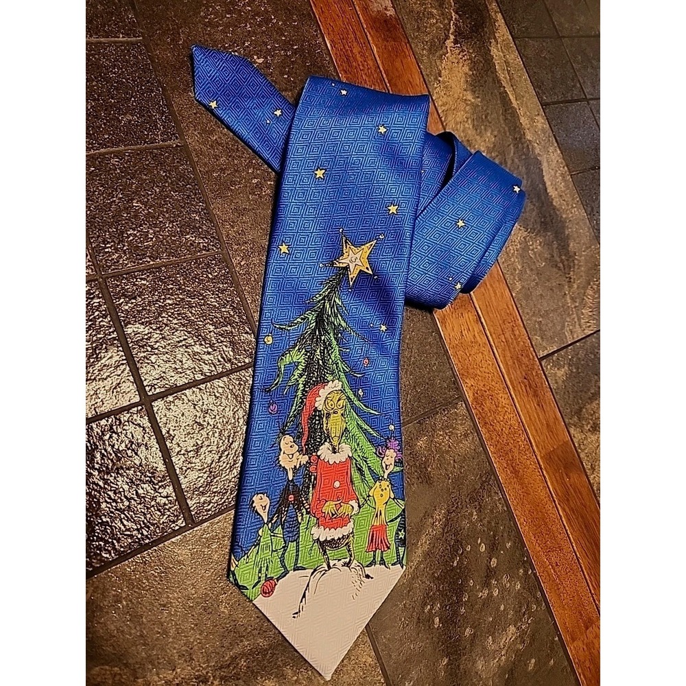 Vtg 95 Dr. Seuss How The Grinch Stole Christmas  Grinch & Friends Tie Made Korea